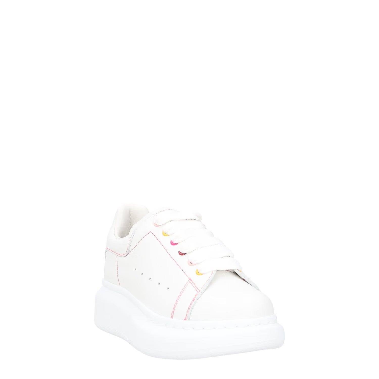 ALEXANDER MCQUEEN Girls Trainers White Low Top Lace Up Chunky UK 10 RRP 524 — View 2