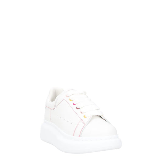 ALEXANDER MCQUEEN Girls Trainers White Low Top Lace Up Chunky UK 10 RRP 524 — View 2
