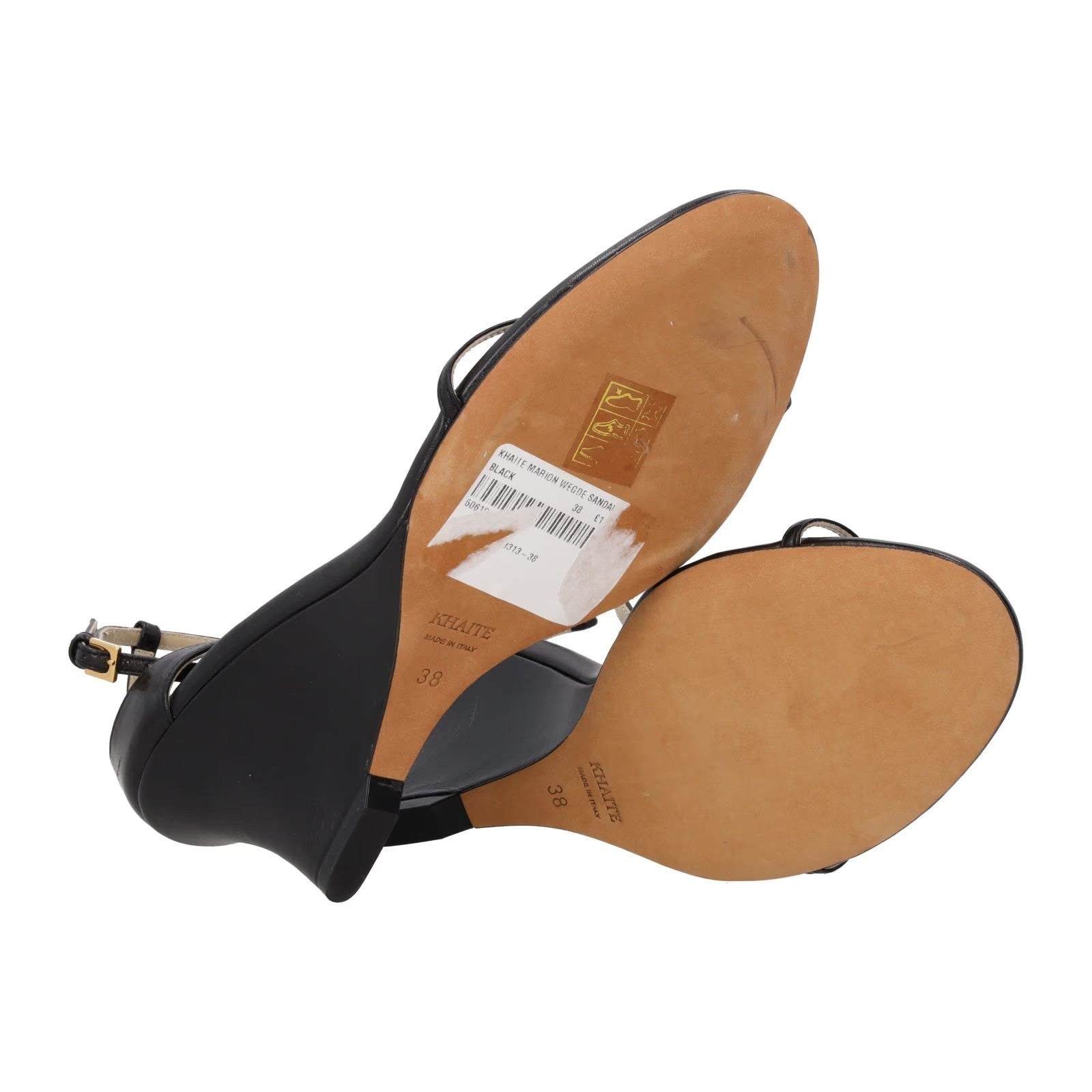 KHAITE Womens Marion Wedge Sandal Premium Calf Leather Black UK 5 RRP 1020 — View 9