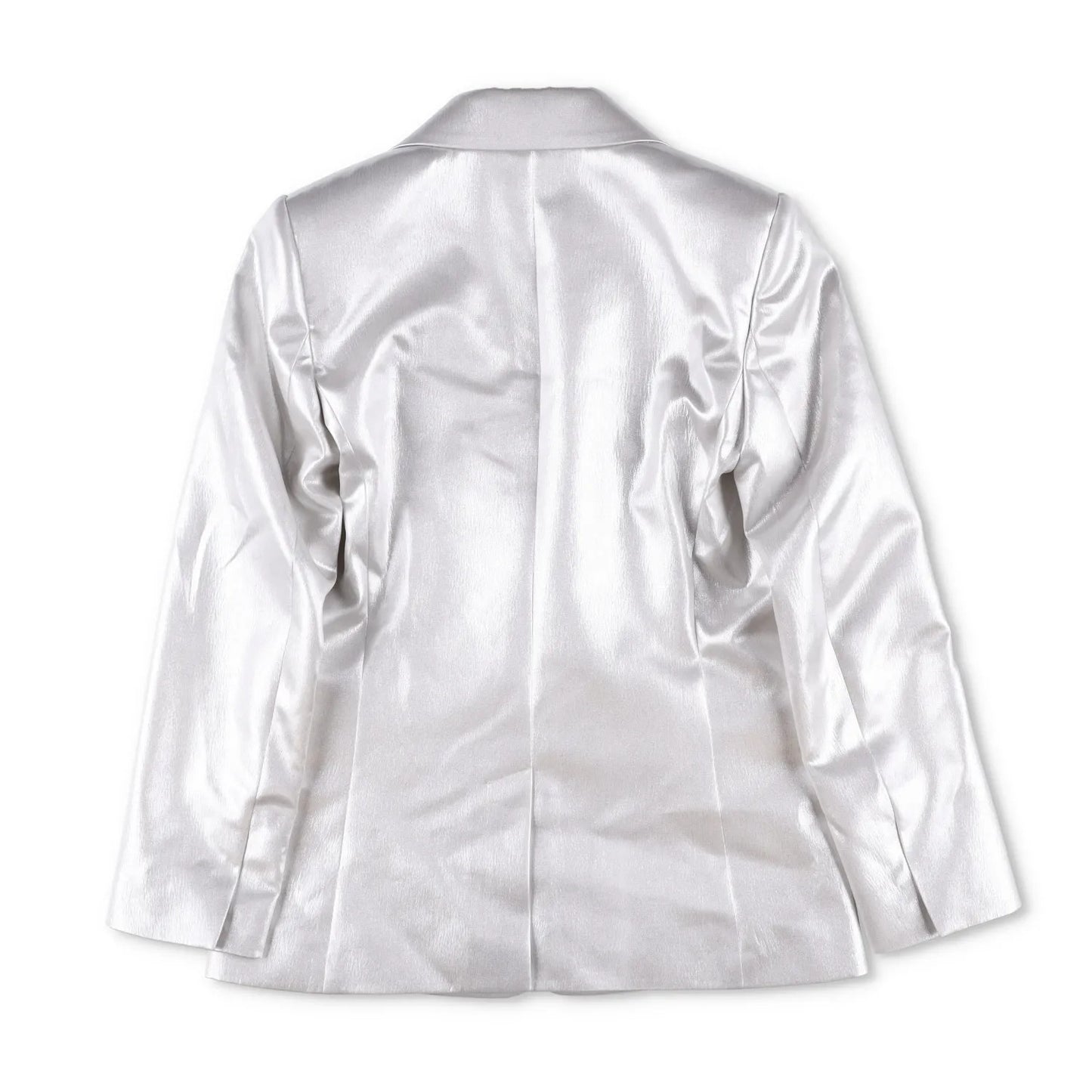 CHLOE Womens Jacket Silver Cloud Blaze Metallic Mid Length Size 40 RRP 2490 — View 4