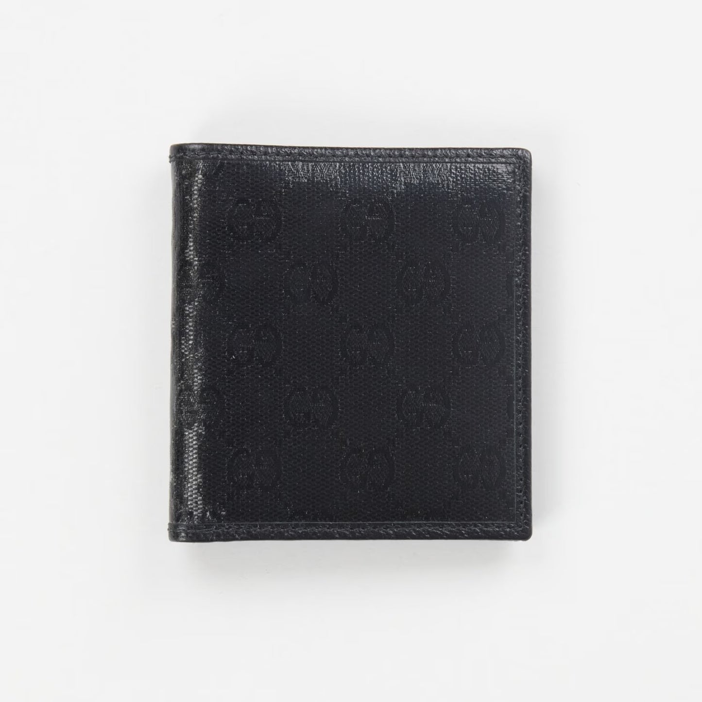 GUCCI Men's Crystal Ao Bifold Wallet Black Canvas Logo One Size RRP 300
