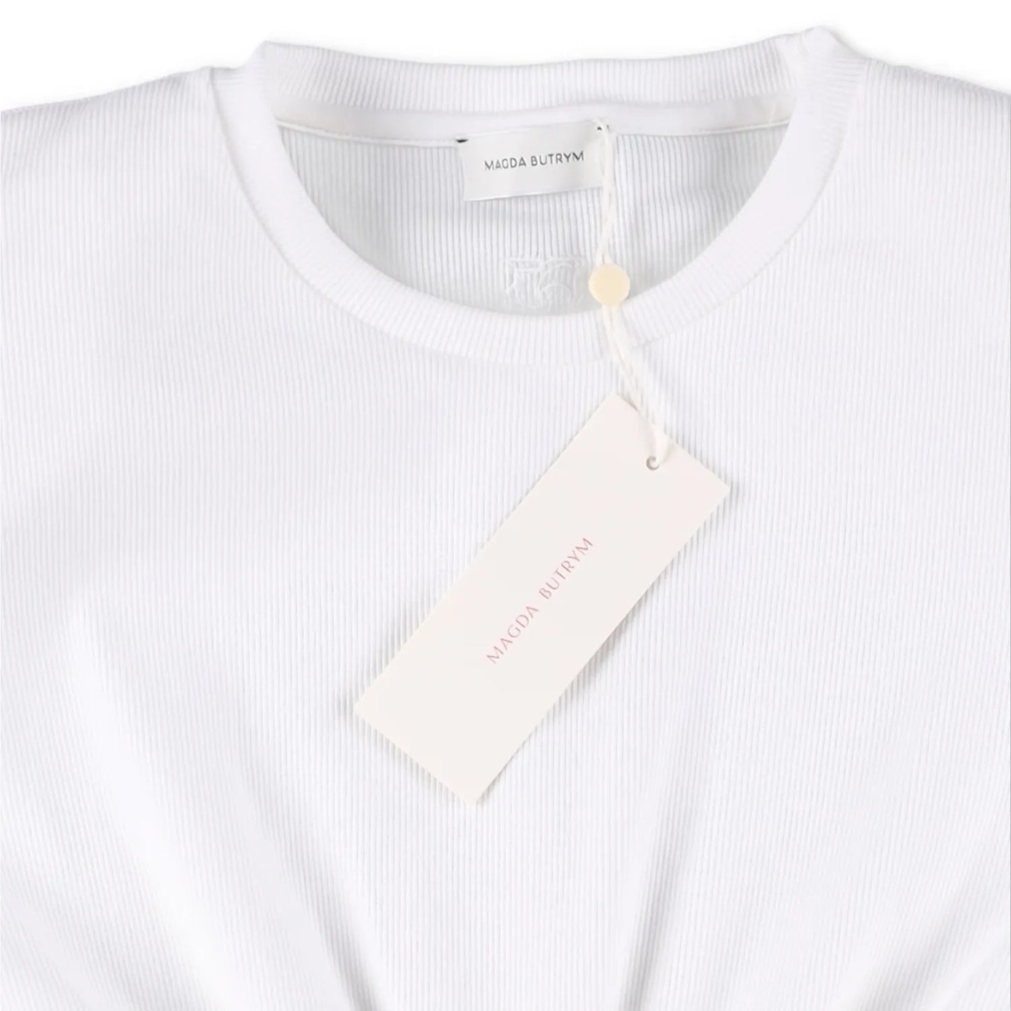 MAGDA BUTRYM Womens Re25 T-Shirt 01 Ruffle Short Sleeve Crop White 34 RRP 330 — View 9