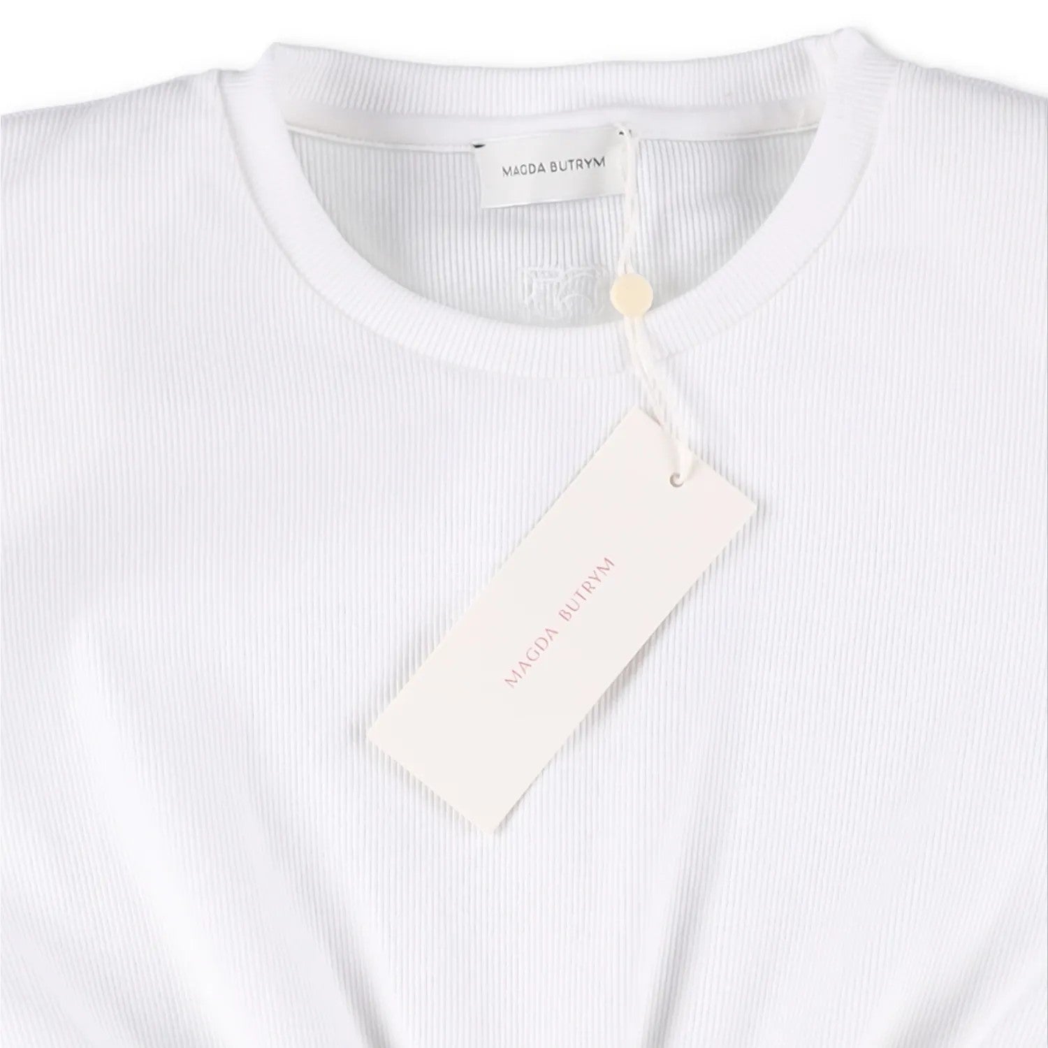 MAGDA BUTRYM Womens Re25 T-Shirt 01 Ruffle Short Sleeve Crop White 34 RRP 330 — View 9