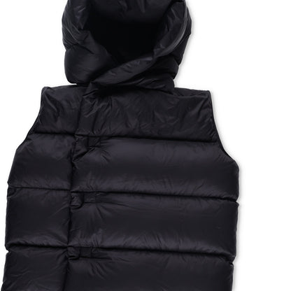 RICK OWENS Nylon Puffer Jacket Long Hooded Gilet Black Size EU 38 RRP1400 — View 4