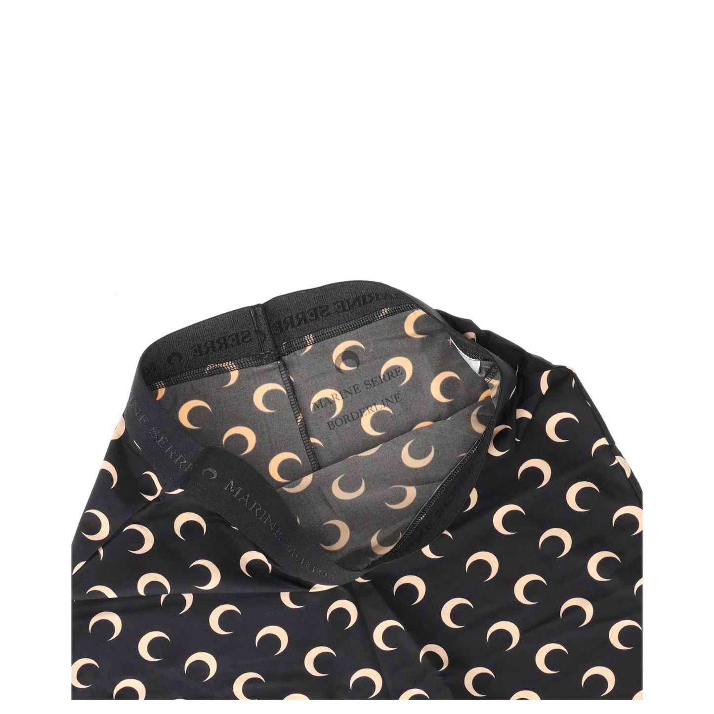MARINE SERRE Womens Bib Shorts Recycled Moon Pattern Jersey Mini Black S RRP 125 — View 3