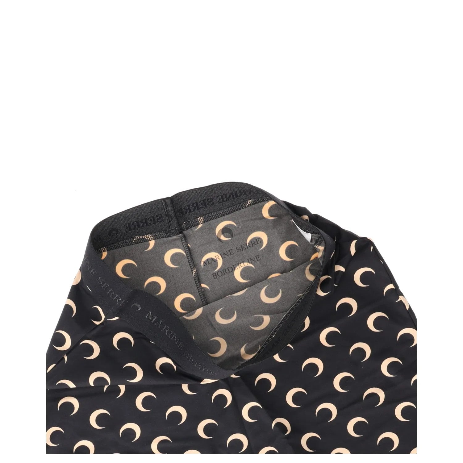 MARINE SERRE Womens Bib Shorts Recycled Moon Pattern Jersey Mini Black S RRP 125 — View 3