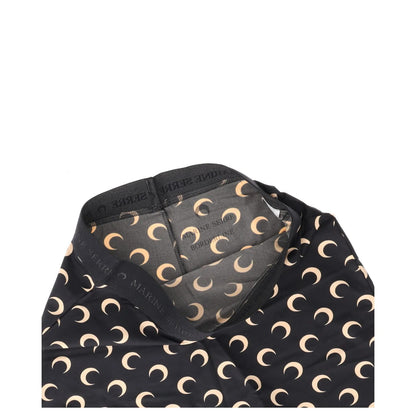 MARINE SERRE Womens Bib Shorts Recycled Moon Pattern Jersey Mini Black S RRP 125 — View 3
