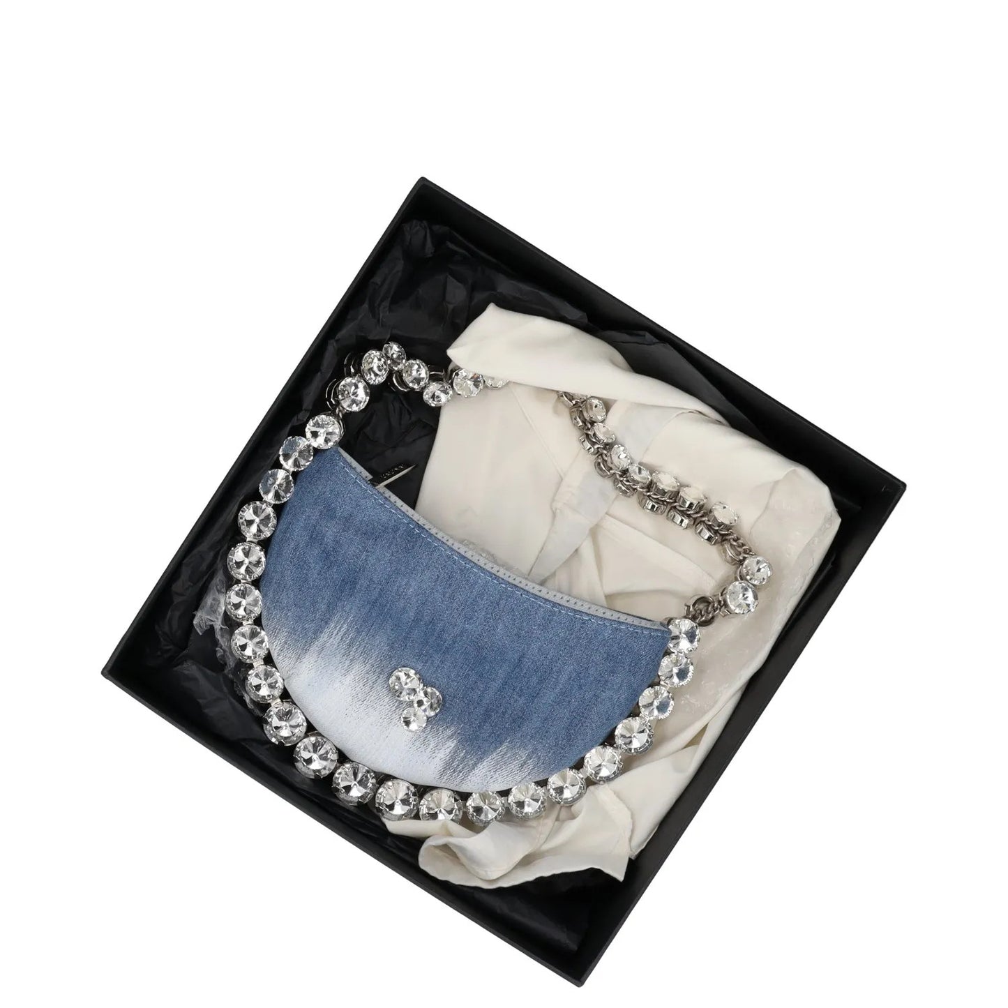 L'ALINGI Womens Flexible Eternity Denim Mini Clutch Bag Blue One Size RRP 850 — View 4