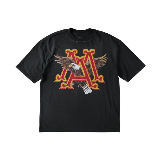 AMIRI Mens Vintage Ma Eagle Print Oversized Short Sleeve T-Shirt Black S RRP 690