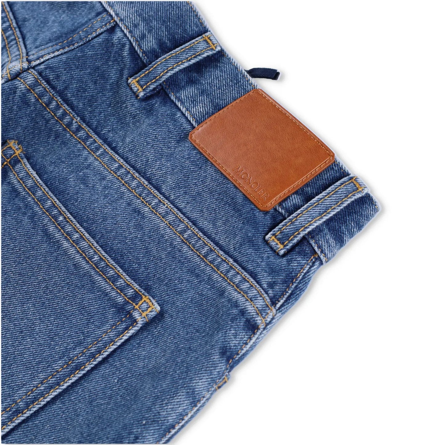 MONCLER Womens Denim Jeans Straight Leg Blue 5 Pockets Size 46 RRP 515 — View 6