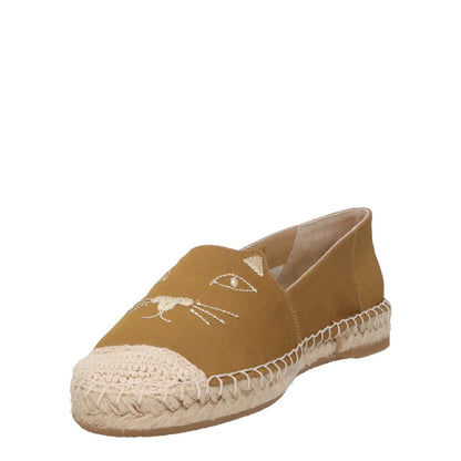CHARLOTTE OLYMPIA Womens Kitty Espadrilles Fabric Printed Tan Brown UK8 RRP 425 — View 3