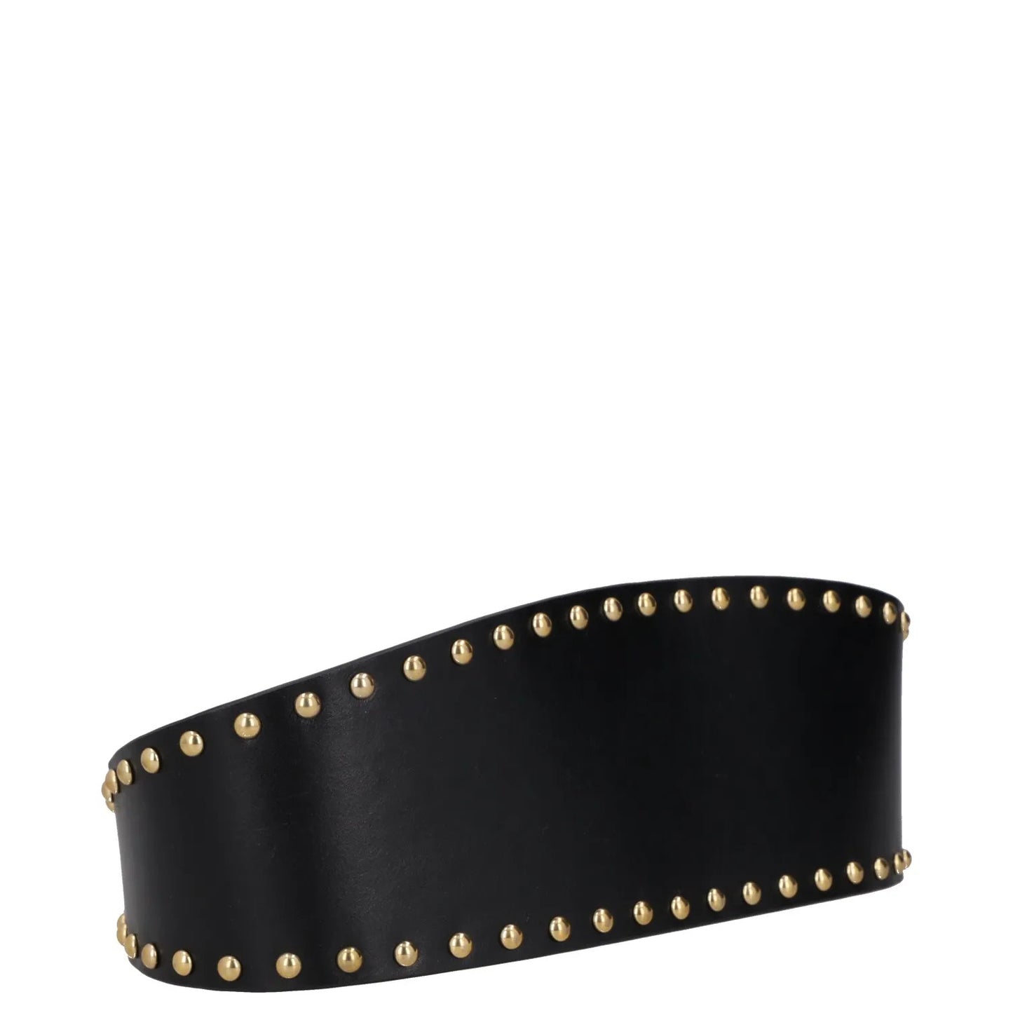 ALEXANDER MCQUEEN Womens Waist Belt Black Leather Gold Studded Size 75 RRP 300 — View 3
