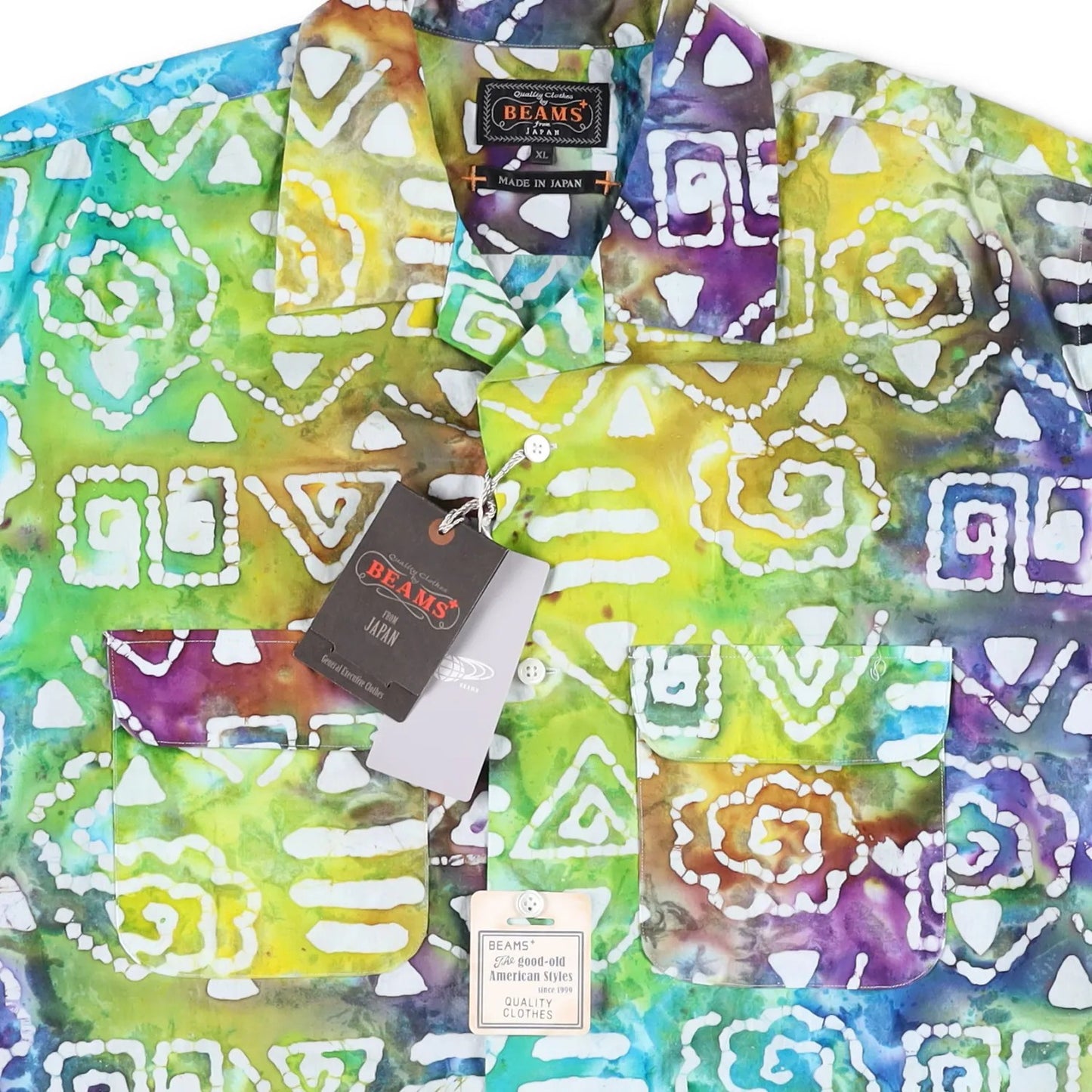 BEAMS Mens Shirt Cotton Button-Up Multicoloured Short Sleeve Size XL RRP 175 — View 6