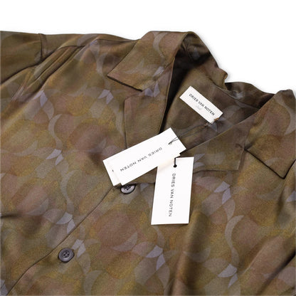 DRIES VAN NOTEN Mens Cassi Embroider Shirt Button-Up Green Short Sleeve S RRP753 — View 7