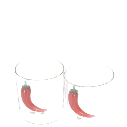 MAISON BALZAC X Browns Picante Cocktail Glasses Set Of 2 Red Chili OS RRP 100 — View 5
