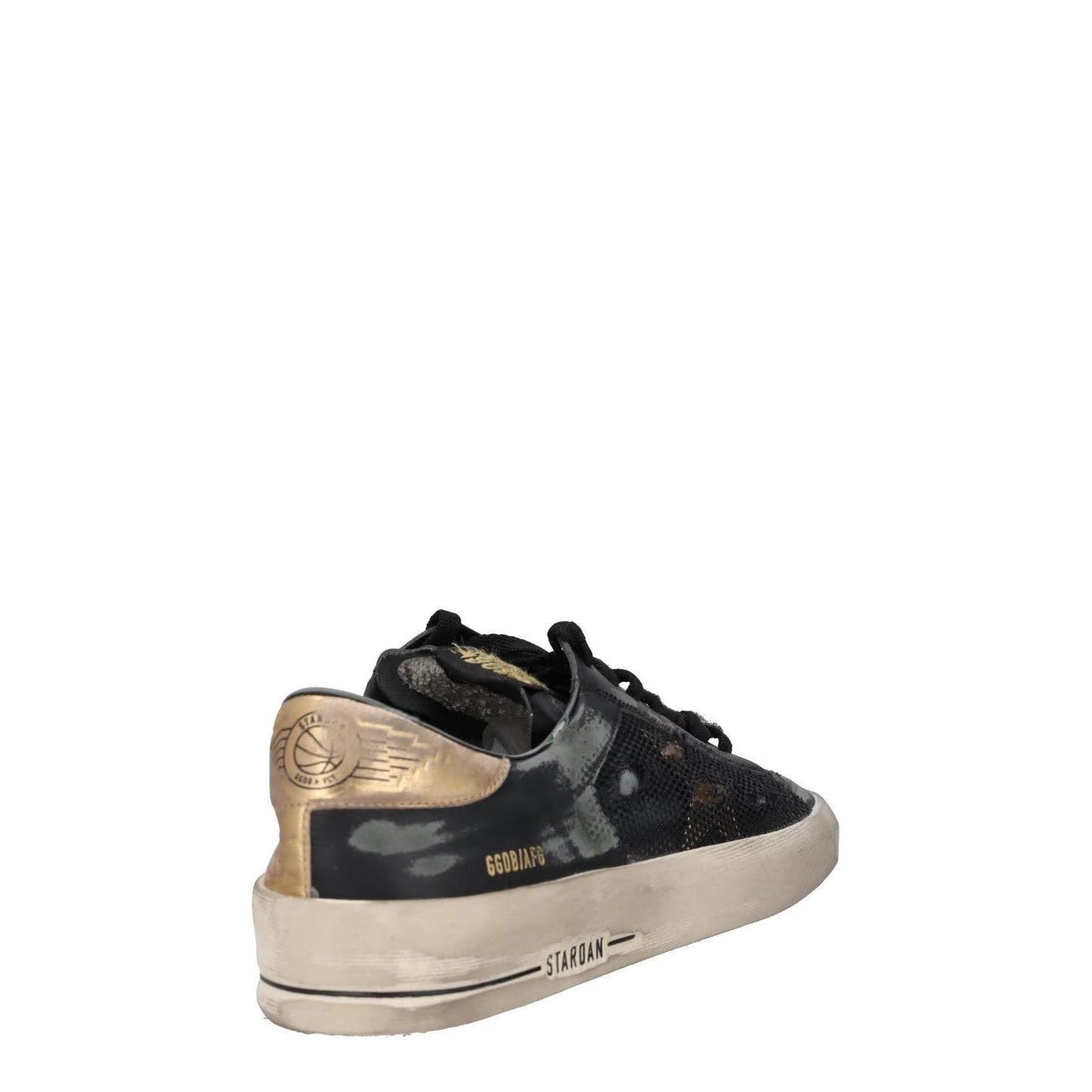 GOLDEN GOOSE Mens Trainers Black Gold White Leather Low Top Lace Up UK 10 RRP485 — View 6