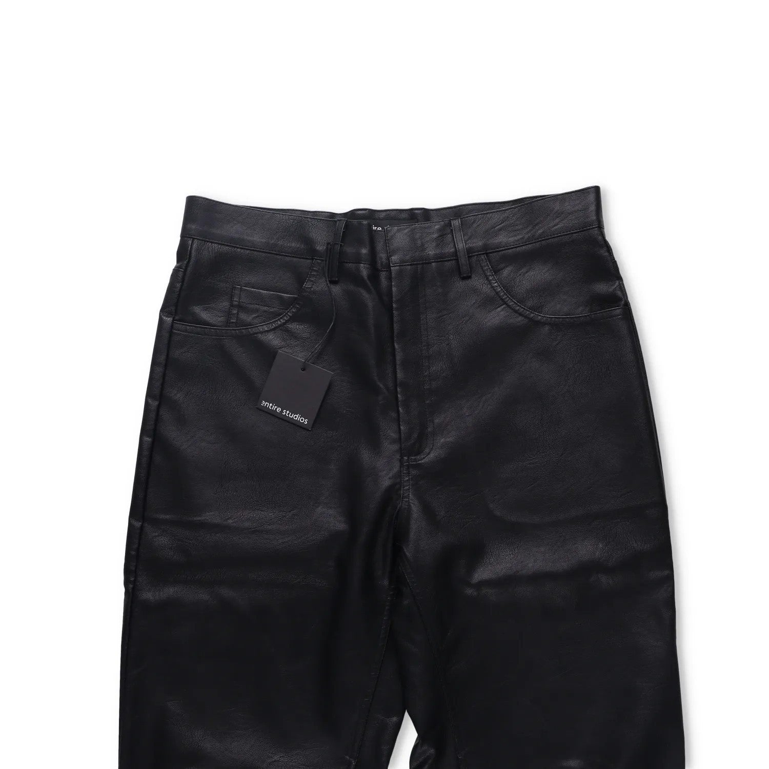 ENTIRE STUDIOS Mens Wet Pants Faux Leather Black 5 Pocket Zip Size S RRP 175.3 — View 13