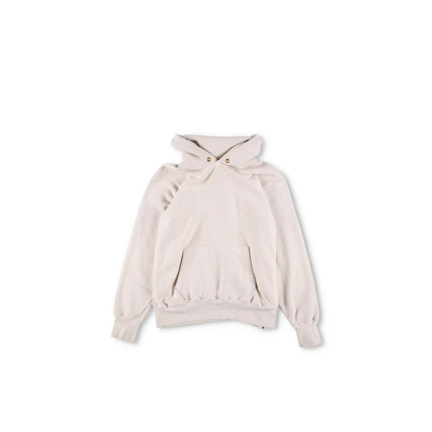 LES TIEN Womens Hoodie Cotton Blend Pullover Beige Front Pocket Size L RRP 260 — View 6