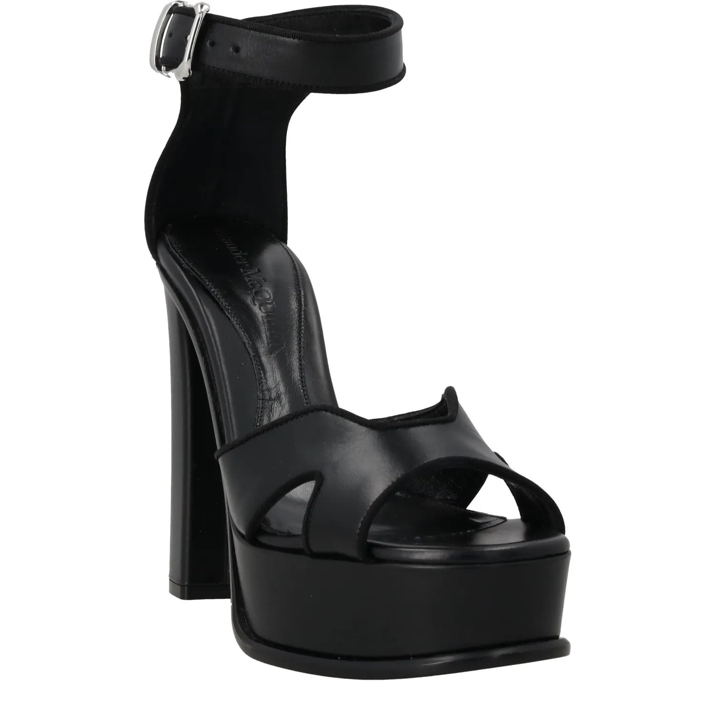 ALEXANDER MCQUEEN Womens Platform Sandal Leather Black High Heel UK 5.5 RRP 790 — View 2