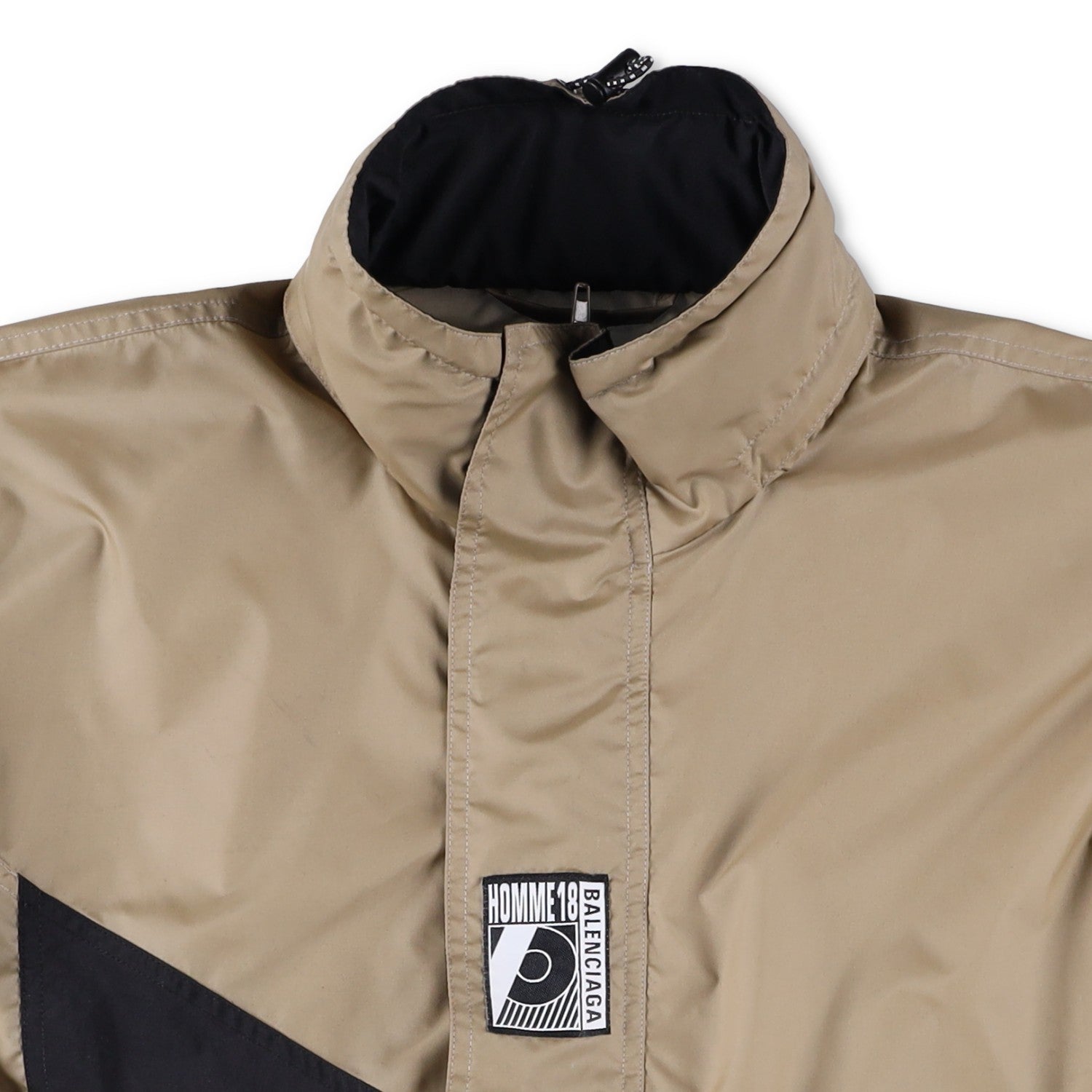 BALENCIAGA 80's Windbreaker Nylon Quarter Zip Mens Tan Size 46 RRP1200 — View 6