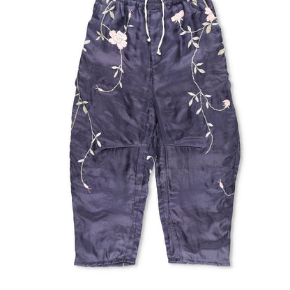 BY WALID Women Nia Silk Trousers Floral Embroidered Relaxed Multicolour M RRP700 — View 3