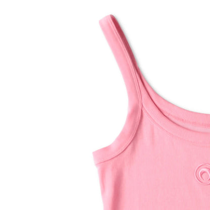 MARINE SERRE Womens Organic Cotton Rib 2X2 Tank Top Sleeveless Pink S RRP 130 — View 4