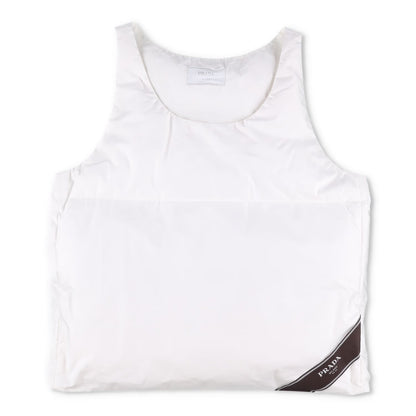 PRADA Mens Tela Cotton Vest White Waistcoat Gillet Sleeveless Size L RRP 1200