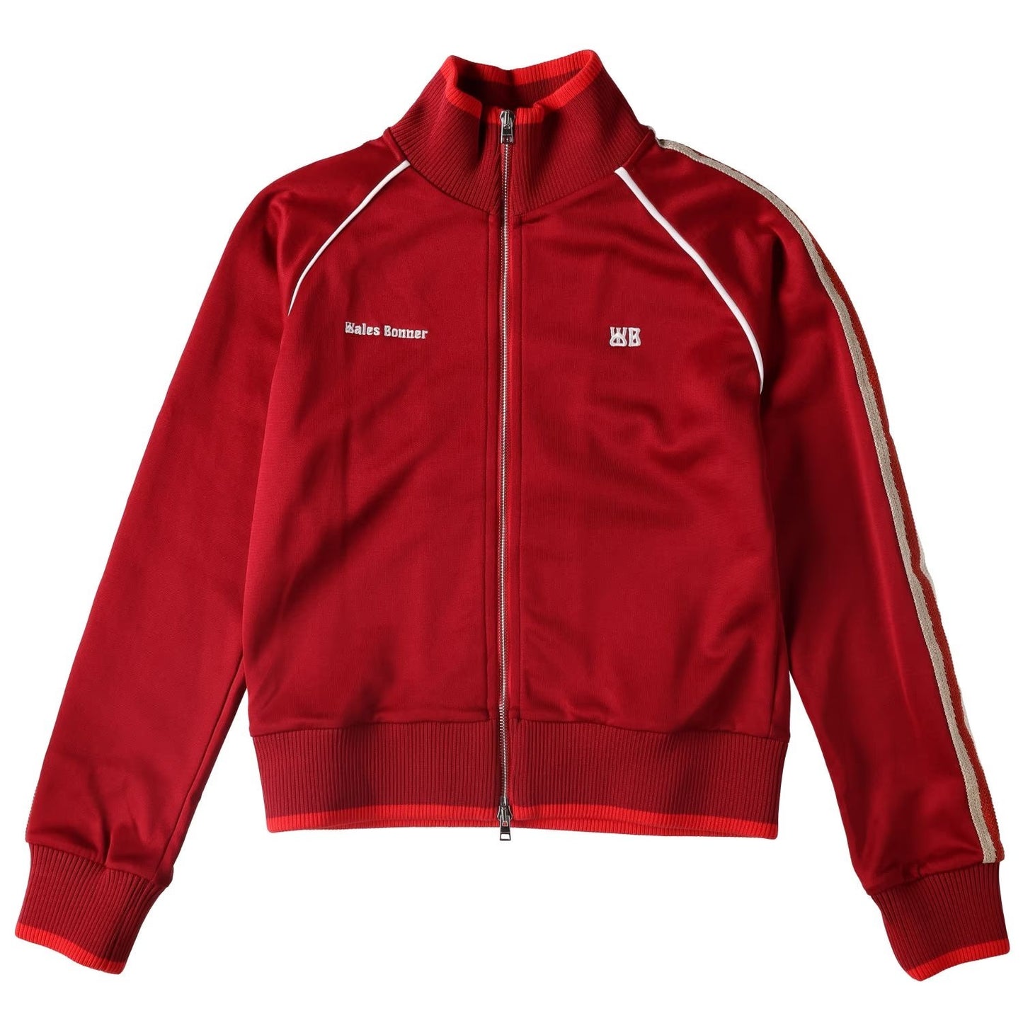 WALES BONNER Womens Shine Track Top Red High Neck Long Sleeve Size S RRP 645