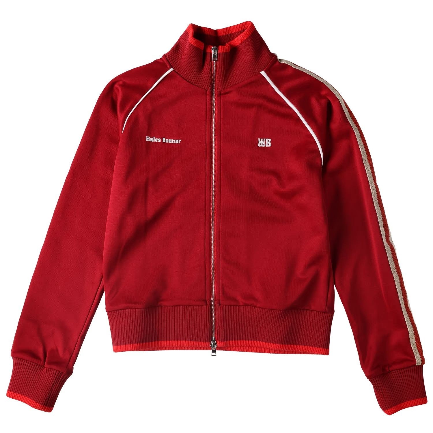 WALES BONNER Womens Shine Track Top Red High Neck Long Sleeve Size S RRP 645