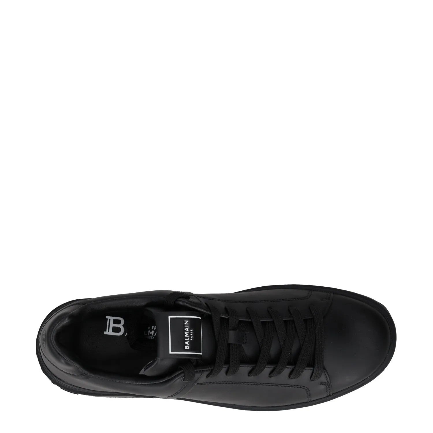 BALMAIN Mens Black Leather Trainers Low Top Lace Up Sneakers UK 10 RRP 450 — View 7