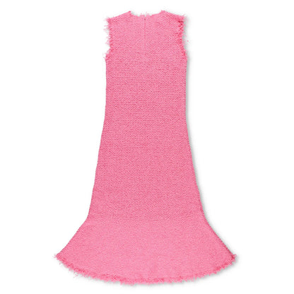JIL SANDER Womens Midi Dress Sleeveless Flared Hem Frayed Edges Pink 38 RRP 2080 — View 6