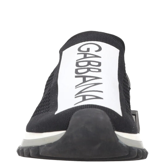 DOLCE & GABBANA Mens Sneakers Black White Fabric Trainers Slip On UK 7 RRP 600 — View 2