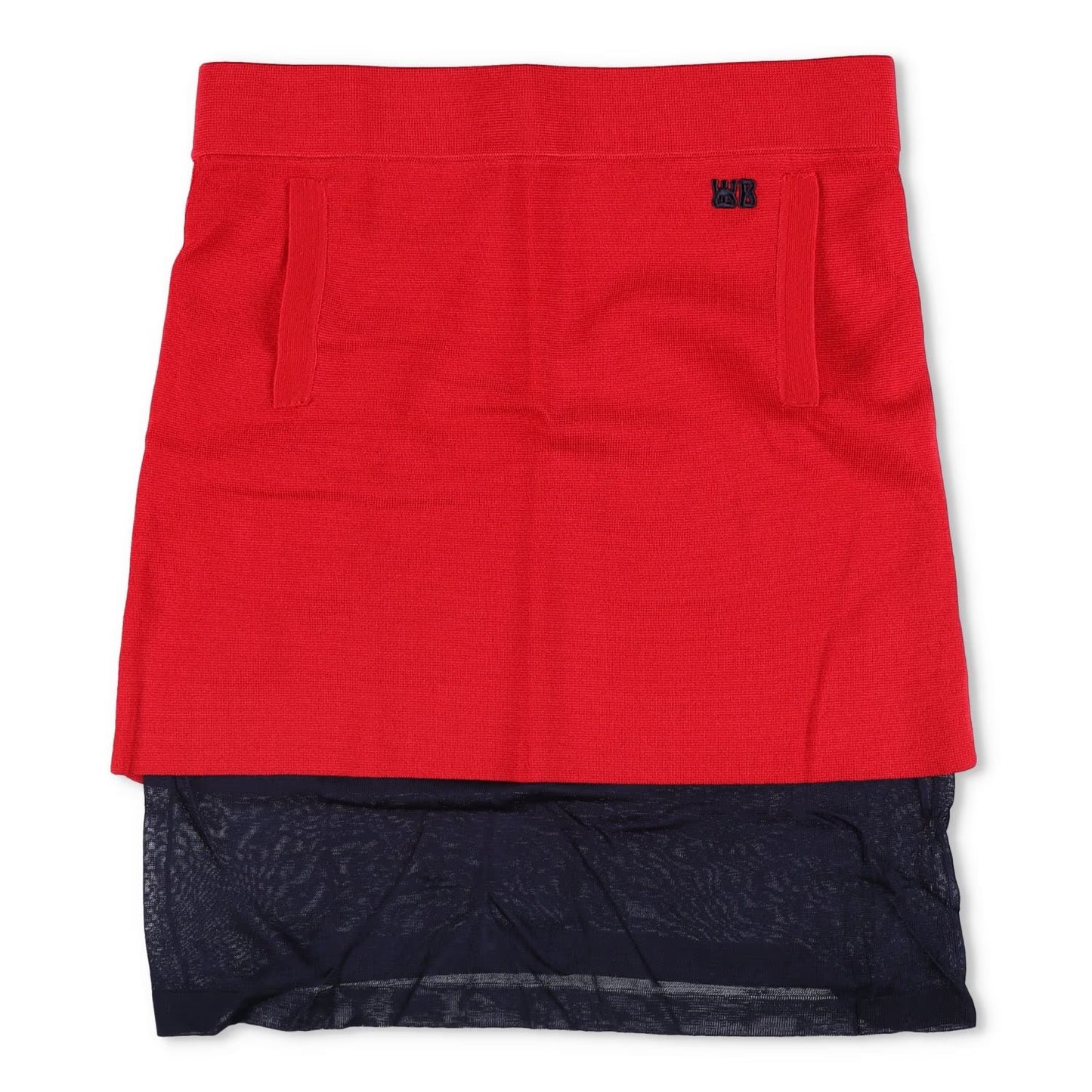 WALES BONNER Womens Verse Mini Skirt Red Black Pockets Size Medium RRP 575