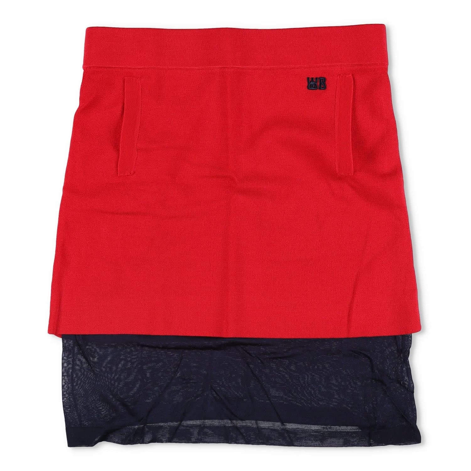 WALES BONNER Womens Verse Mini Skirt Red Black Pockets Size Medium RRP 575
