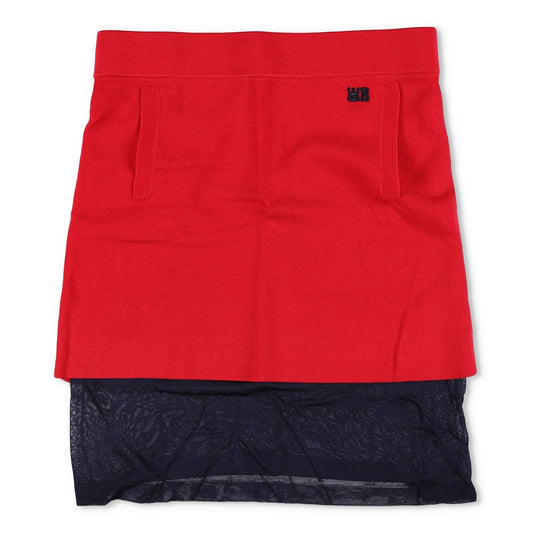 WALES BONNER Womens Verse Mini Skirt Red Black Pockets Size Medium RRP 575