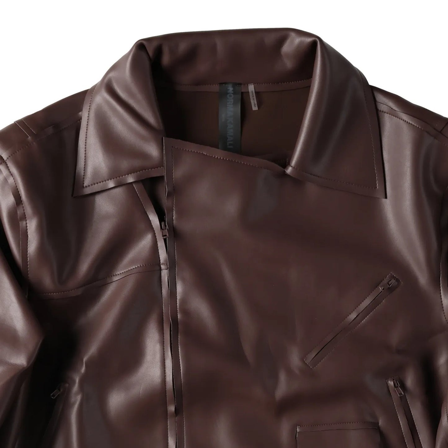 NORMA KAMALI Womens Oversized Moto Jacket Chocolate Core Front Zip M - 38 RRP274 — View 3