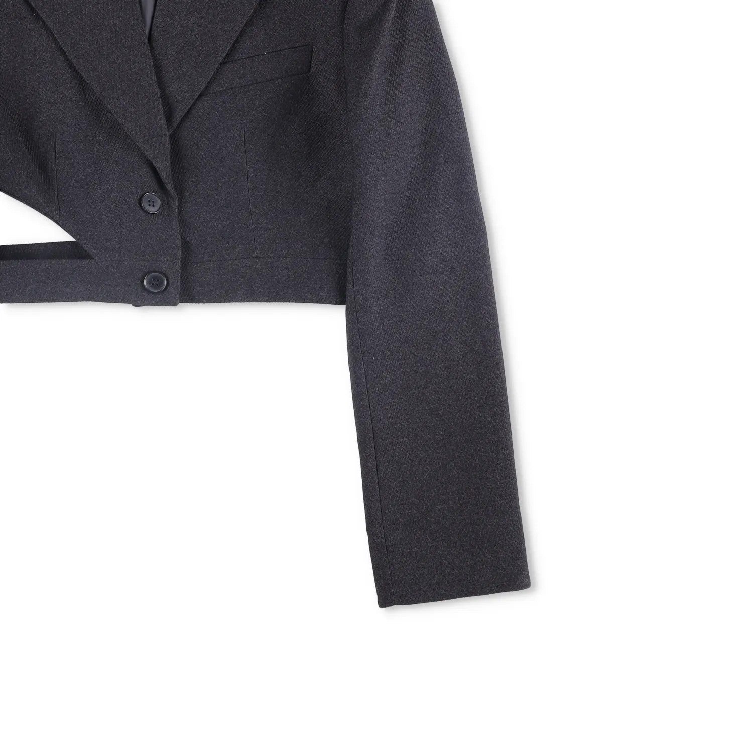 AYA MUSE Womens Black Cropped Blazer Jacket Button Accents Size S RRP 999 — View 4