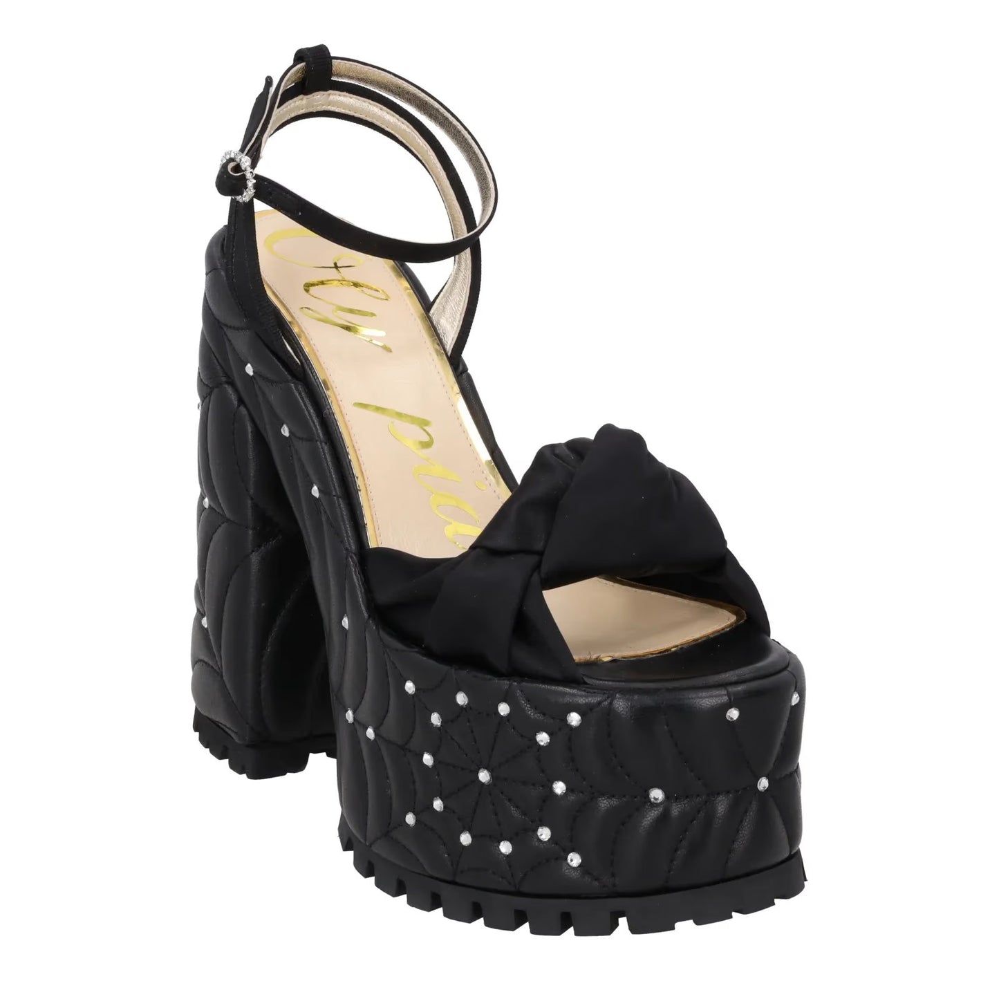 Charlotte Olympia Womens Miranda Sandals Satin Slingback Black UK 6 RRP 995 — View 2