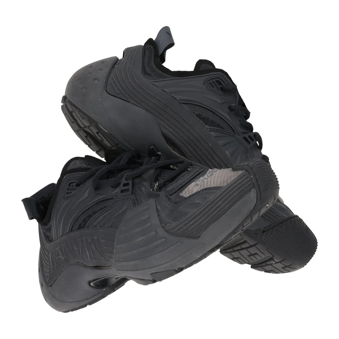 LANVIN Womens Flash-X Sneaker Black Polyurethane Moulded Sole Low Top UK4 RRP630 — View 9