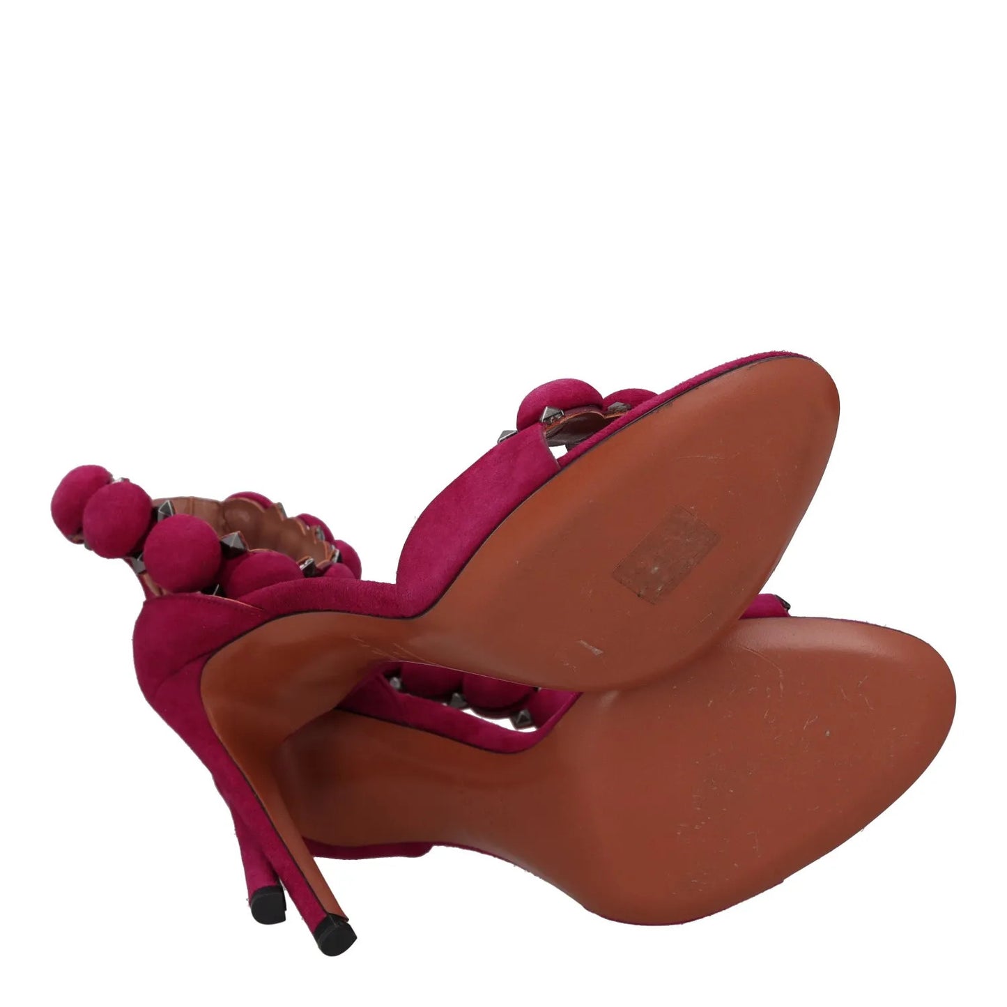 ALAIA Womens High Heels Purple Leather Ankle Strap Open Toe UK 5 RRP 850 — View 8