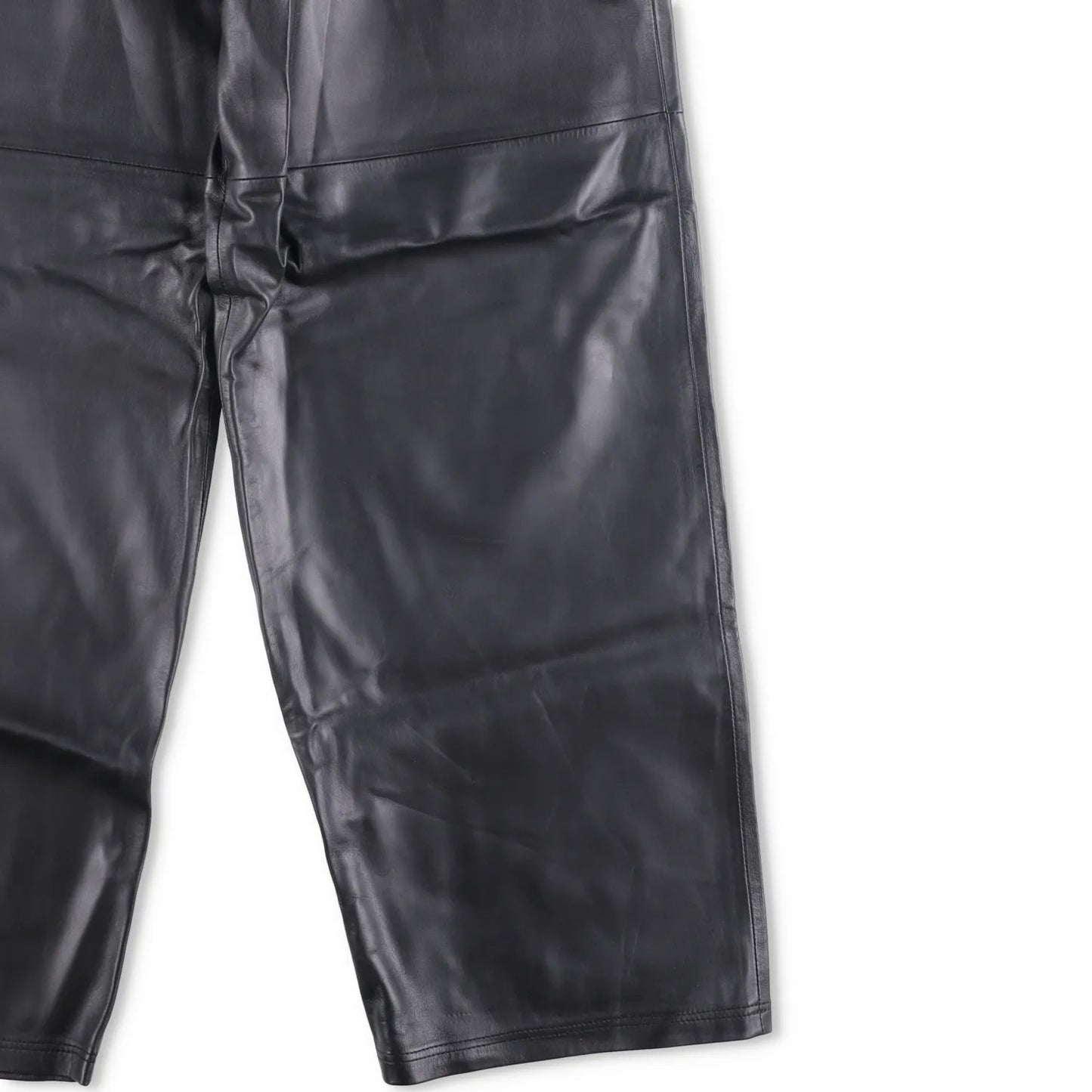 WARDROBE NYC Womens Leather Trousers Track Pant Wide Leg Black S RRP 1560 — View 3