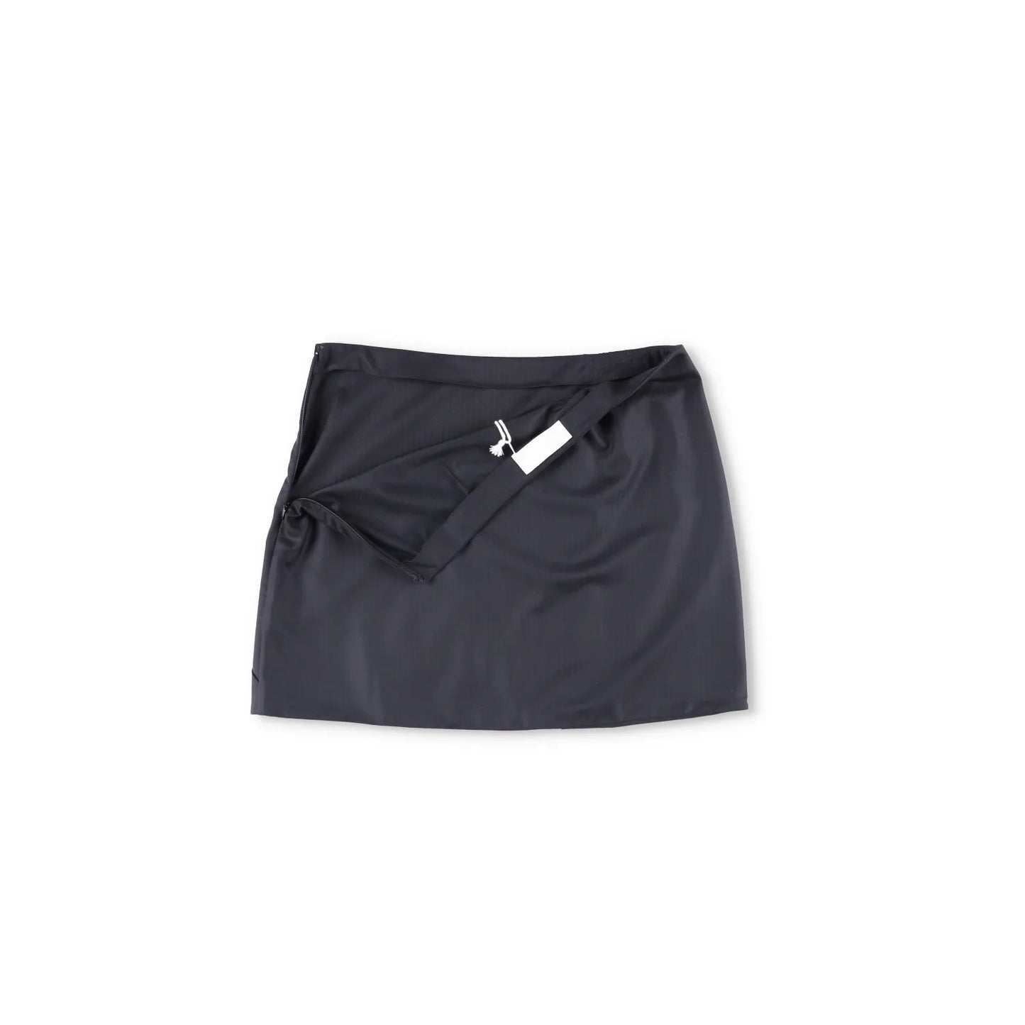 RACIL Womens Misha Mini Skirt Herringbone Wool High Waist Draped Black 4 RRP 420 — View 6