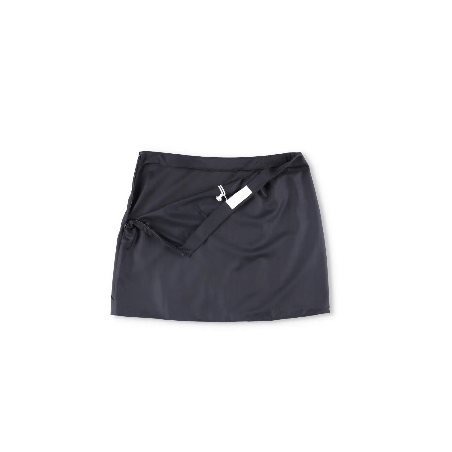 RACIL Womens Misha Mini Skirt Herringbone Wool High Waist Draped Black 4 RRP 420 — View 6