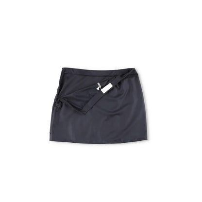 RACIL Womens Misha Mini Skirt Herringbone Wool High Waist Draped Black 4 RRP 420 — View 6