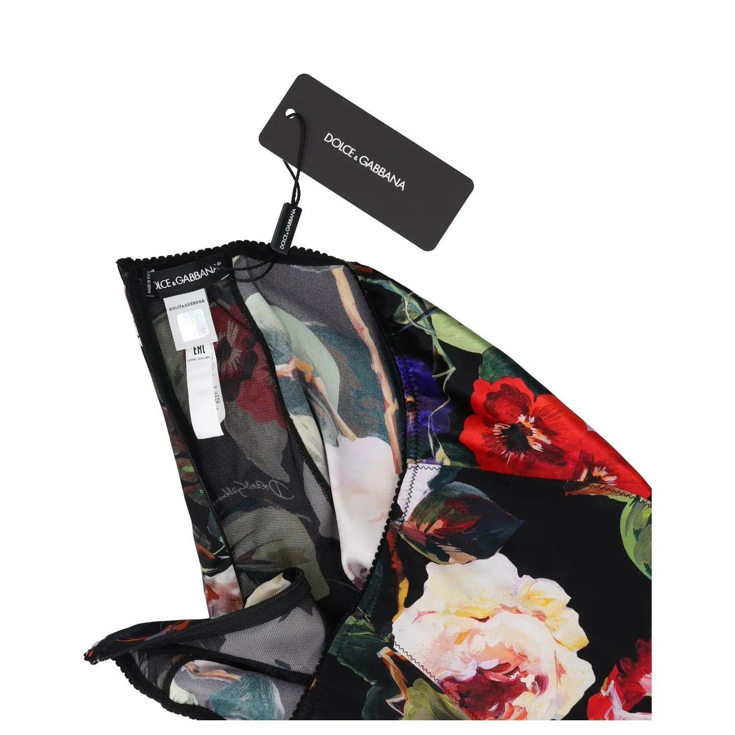 DOLCE & GABBANA Womens Brief High Waist Silk Floral Print Knickers XS RRP 301 — View 5