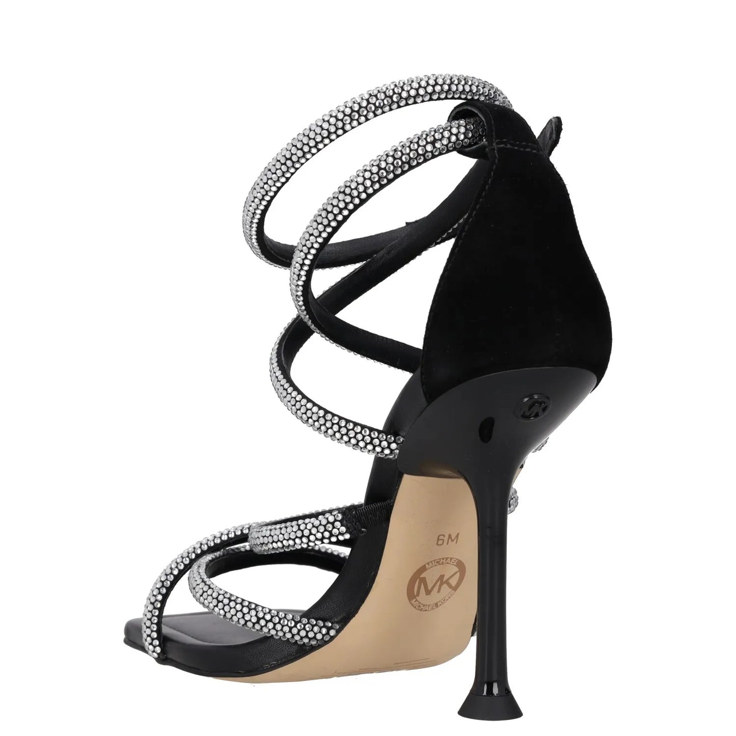 MICHAEL KORS Womens Stiletto Heels Black Leather Rhinestone UK 3 RRP 150 — View 5