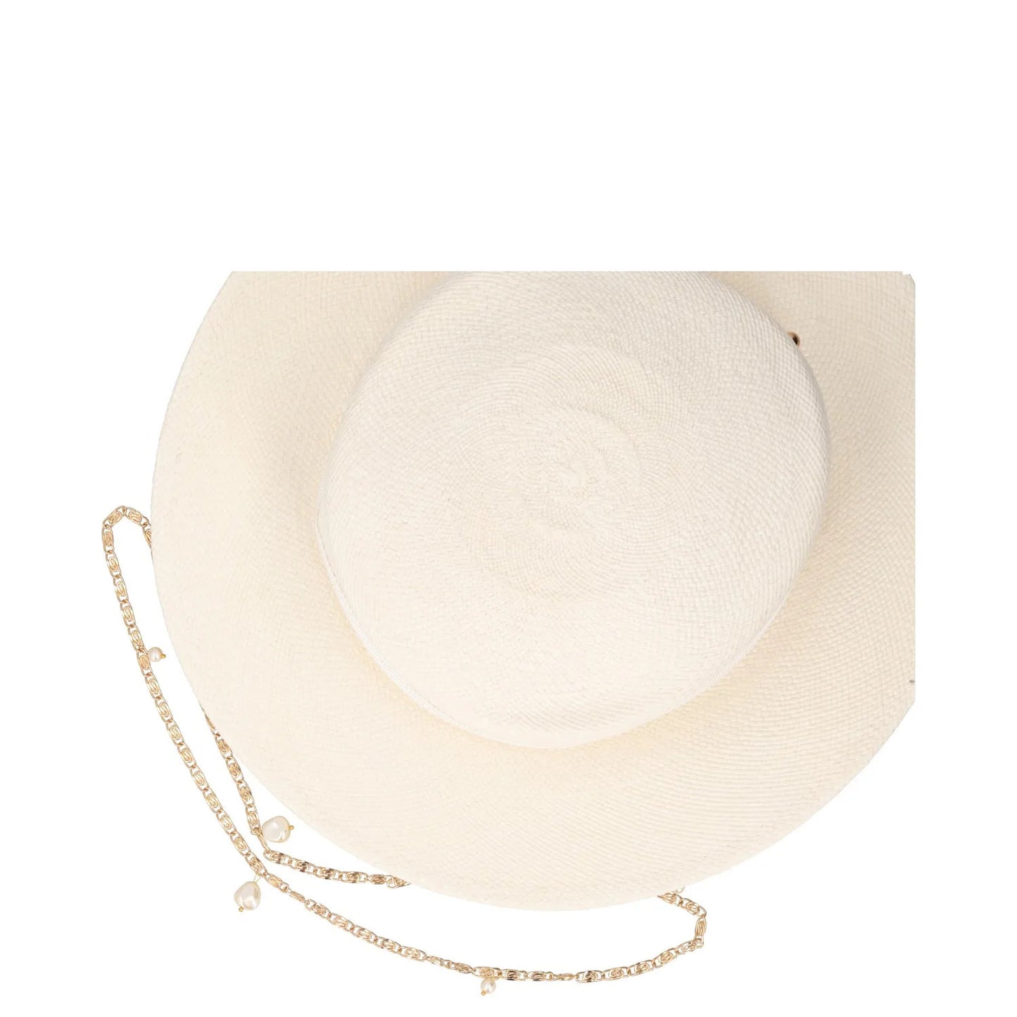 GUCCI Womens Sun Hat Beige Straw Chain Accent Button Summer Size L RRP 400 — View 7