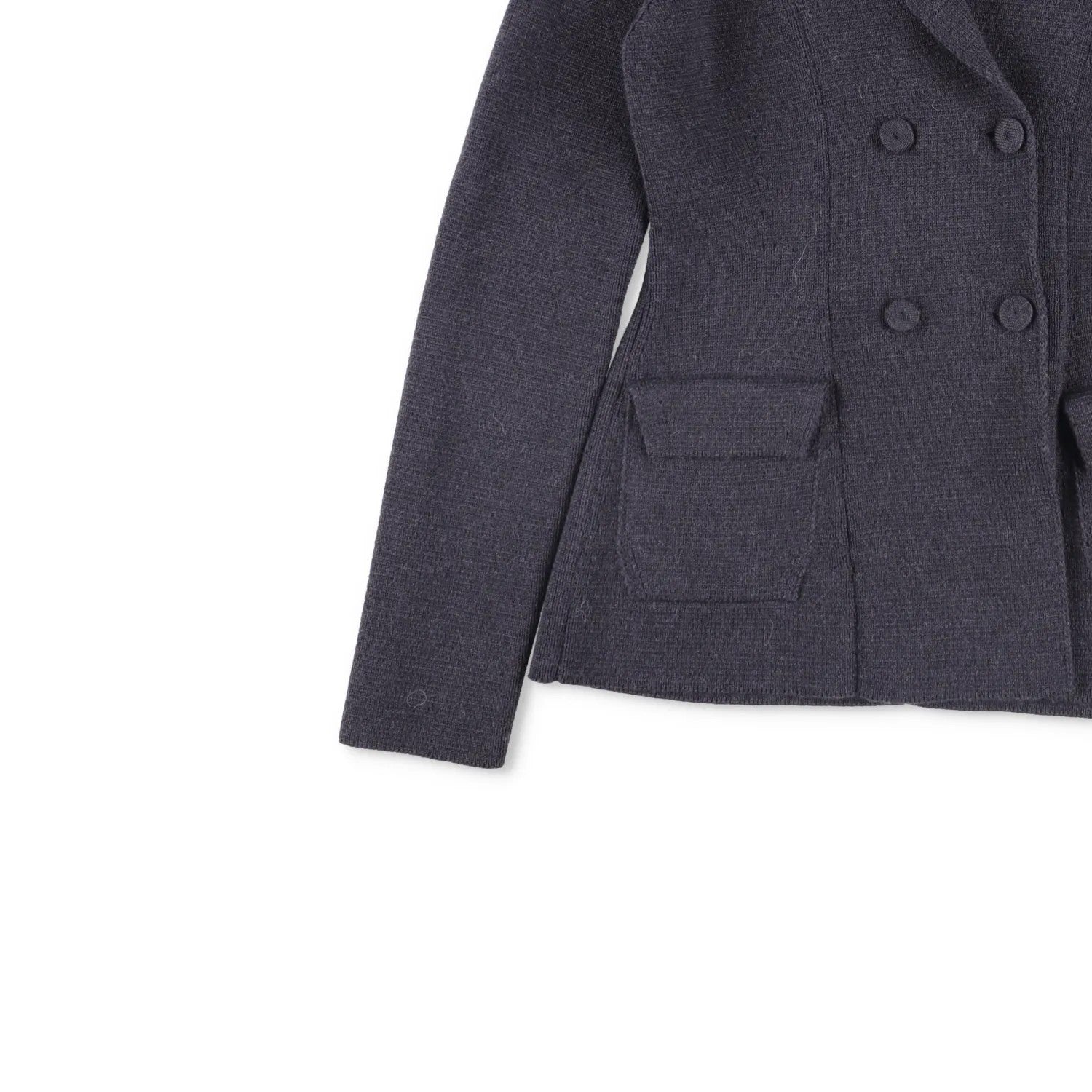 FABIANA FILIPPI Womens Blazer Wool Grey Double Breasted Pockets Size 8 RRP 600 — View 3