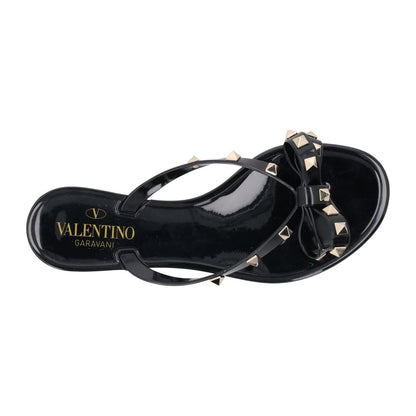 VALENTINO Womens Rockstud Collection Black PVC Flat Sandals Open Toe EU36 RRP380 — View 7