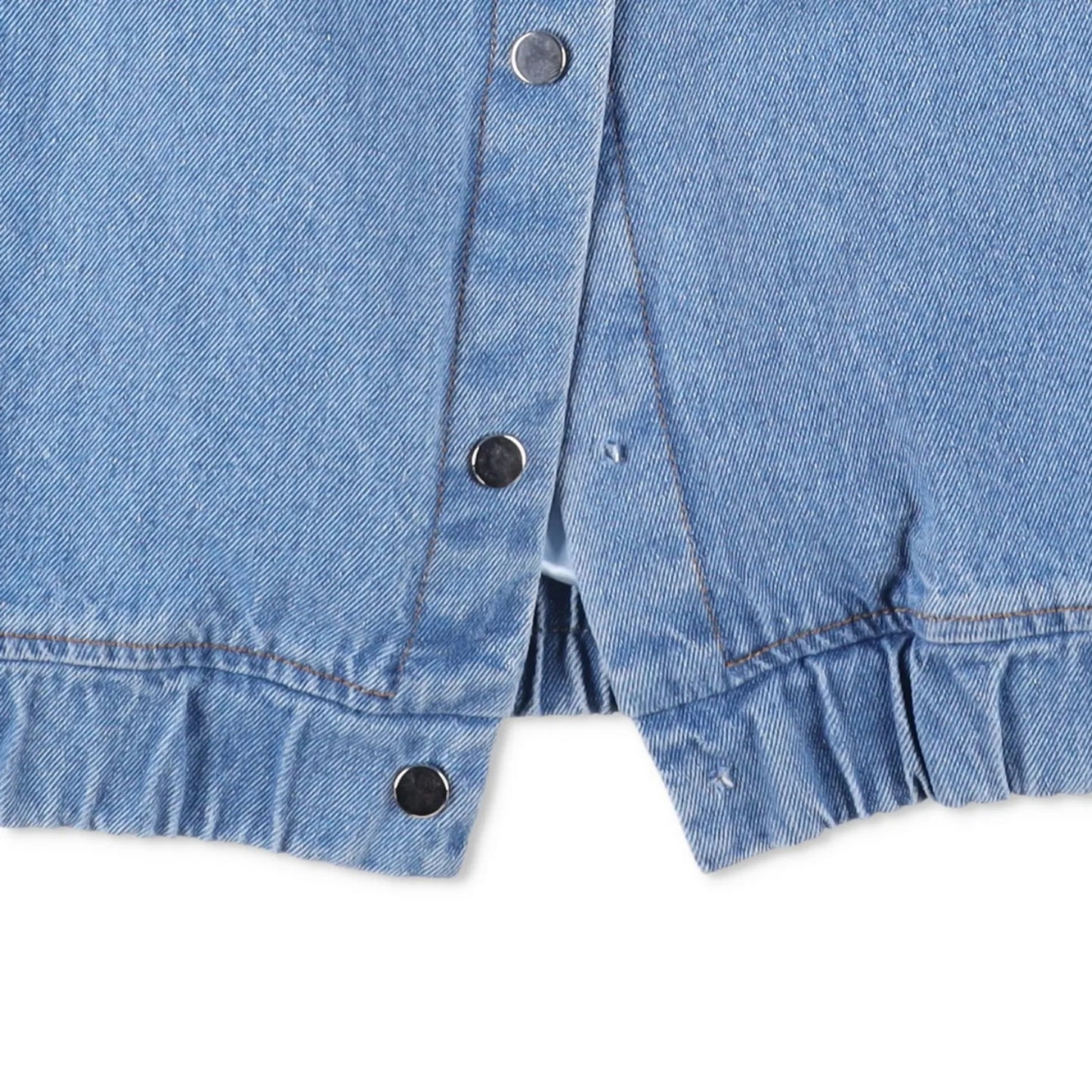 FIELLES PAPA Womens Blue Cotton Bomber Jacket Collarless Pockets Size 38 RRP 400 — View 5